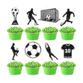 Hooqict 40Pcs Soccer Ball Cupcake Toppers Soccer Birthday Cake Topper Decorations Cupcake Picks for Kids Boys Men Sports Theme Birthday Party Decorations Game Day Party Supplies