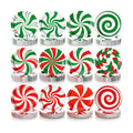 Fourluoo 96 Pcs Christmas Paper Plates Green and Red Candy Christmas Disposable Dinner Plates for Xmas Birthday Party Table Decor
