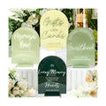 Acrylic Wedding Signs for Reception Sage Green Wedding Party Supplies 4 Pcs
