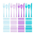 Minatee 180 Pcs Mermaid Plastic Silverware Heavy Duty Cutlery Sets Disposable Utensils for Holiday Birthday Themed Party Supplies, 60 of Each Forks Knives Spoons