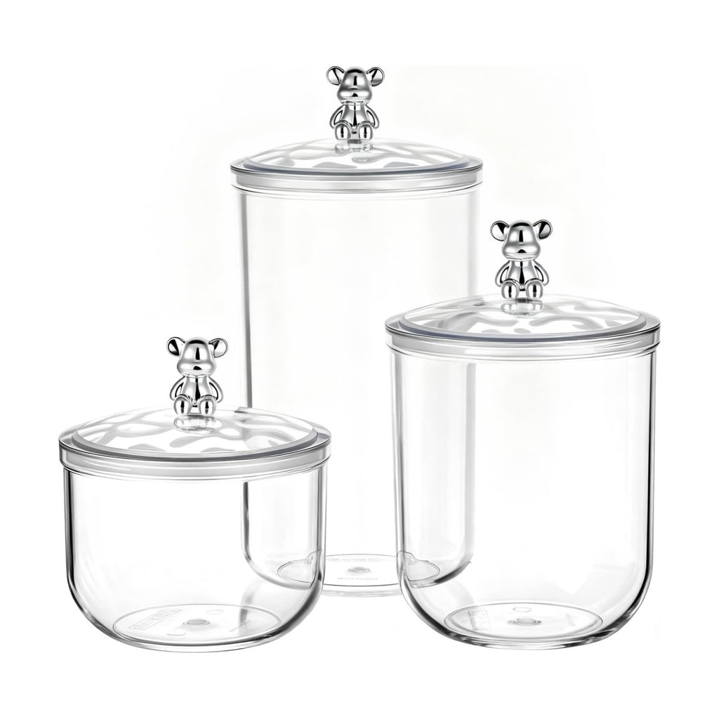 3PCS Clear Candy Jars With Lid, Plastic Storage Jar Canister with Airtight Lid, Decorative Cookie Container for Snacks Buffet Wedding Home Bar Décor, Pantry Food Organizer Container 30/47/68 Oz