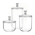 3PCS Clear Candy Jars With Lid, Plastic Storage Jar Canister with Airtight Lid, Decorative Cookie Container for Snacks Buffet Wedding Home Bar Décor, Pantry Food Organizer Container 30/47/68 Oz