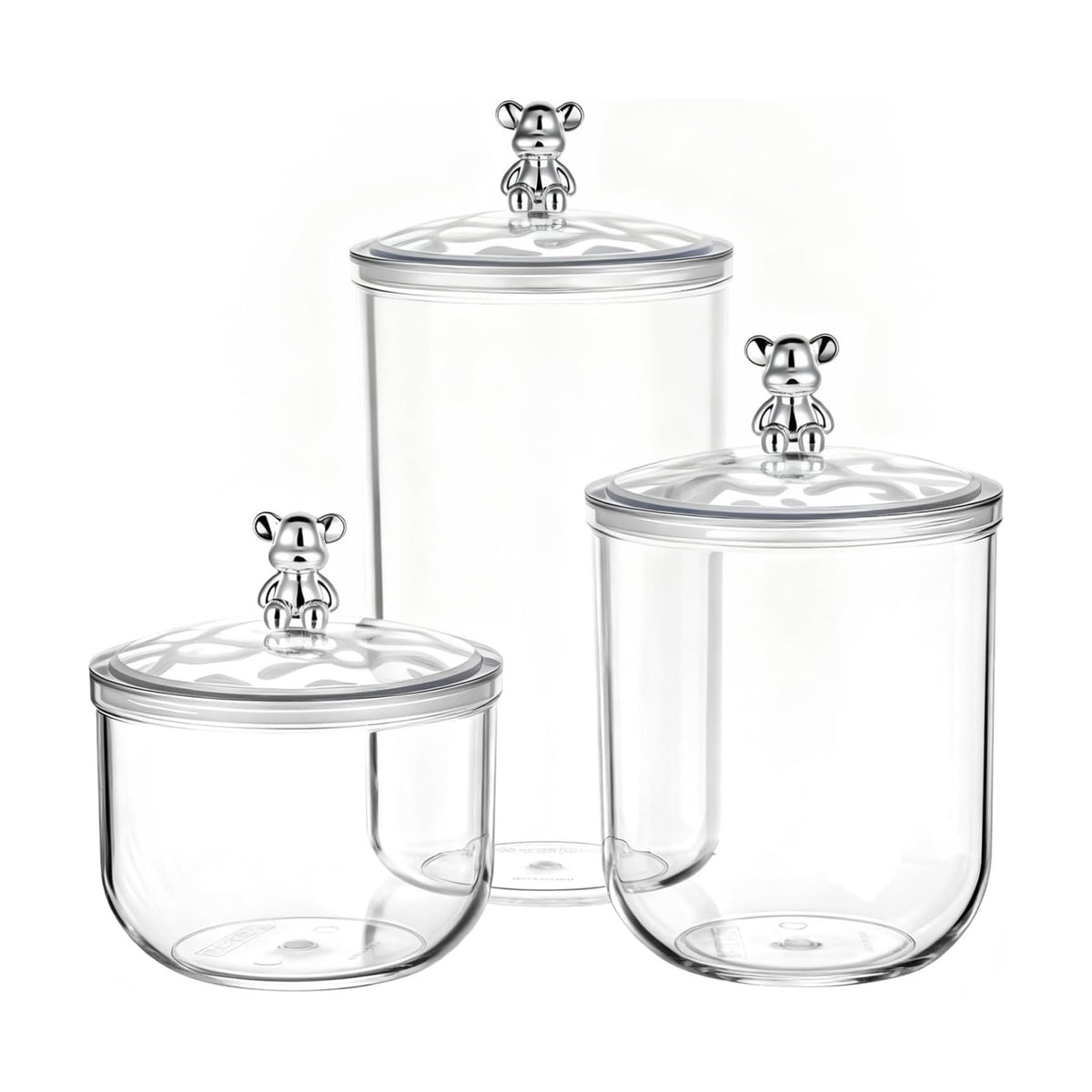 3PCS Clear Candy Jars With Lid, Plastic Storage Jar Canister with Airtight Lid, Decorative Cookie Container for Snacks Buffet Wedding Home Bar Décor, Pantry Food Organizer Container 30/47/68 Oz