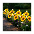Sunflower Solar Lights Outdoor, 4 Pack Sunflowers with Firefly Lights, Waterproof Solar Flower Lights with 1000mAh Battery for Patio Porch Lawn, Gifts for Mom Women Grandma, Yard Decorations Outdoor