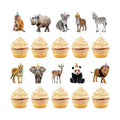 Hooqict 40Pcs Safari Animal Cupcake Toppers Party Animal Birthday Cake Topper Decorations Safari Jungle Cupcake Picks for Kids Boys Girls Birthday Baby Shower Wild Zoo Party Supplies