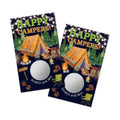 TOUNER 50Pcs Happy Campers Silver Scratch Off Game, Reveal Campfire & Fire Remain Design, Camping Adventure Themed Raffle Tickets, Camping Birthday Party Game Scratch Card for Men Women Outdoor Lover