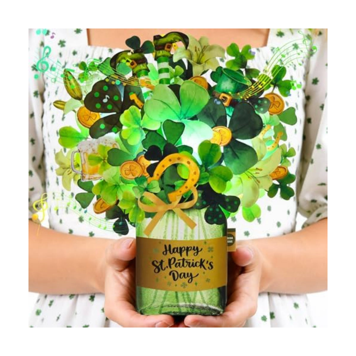 St Patricks Day Cards, Pop Up Musical Lights Up Happy Saint Patrick’s Card