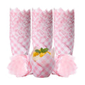 Maxdot 200 Pcs Pink Gingham Tulip Cupcake Liners for Baking Plaid Paper Muffin Baking Cups Checkered Tulip Muffin Liners Wrappers for Bridal Baby Shower Wedding Birthday Party Decor
