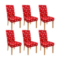 Valentine's Day Chair Covers for Dining Room Set of 6 Valentines Heart Dining Chair Slipcovers 6 Pcs Stretch Removable Washable Seat Protector 6 Pack for Valentine Home and Party Decor