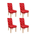 Valentine's Day Chair Covers for Dining Room Set of 4 Valentines Heart Dining Chair Slipcovers 4 Pcs Stretch Removable Washable Seat Protector 4 Pack for Valentine Home and Party Decor