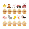 Hooqict 40Pcs Farm Cupcake Toppers Farm Animal Birthday Cake Topper Decorations Cupcake Picks for Kids Boys Girls Baby Shower Birthday Party Decorations Supplies
