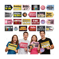 Beeveer 24 Design Birthday Photo Booth Props 16th Birthday Double Sided PVC