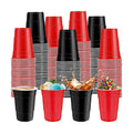 120 PCS Red And Black Disposable Plastic Cups Happy New Year Plastic Cups 16 oz red black Party Cups for Party Wedding Birthday Family Gatherings & Games and Festive Celebrations