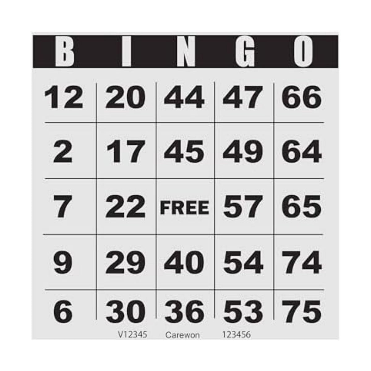 200 Bingo Cards, Large 4.5 x 4.5 Inch, Paper Bingo Sheets