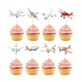 Hooqict 40Pcs Airplane Cupcake Toppers Airplane Birthday Cake Topper Decorations Cupcake Picks for Plane Themed Party Decorations Travel Around the World Party Supplies