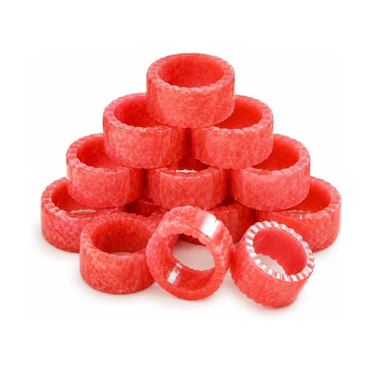 CLEENTABLE Pink Resin Napkin Rings, Set of 12