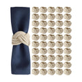 Artisan Handcrafted Cotton Napkin Rings Set of 50, Rustic Farmhouse Coastal Table Decor, Beach House Dining, Bohemian Linen Holder for Dinner Parties & Everyday Use (Off White) - ALPHA Living HOME