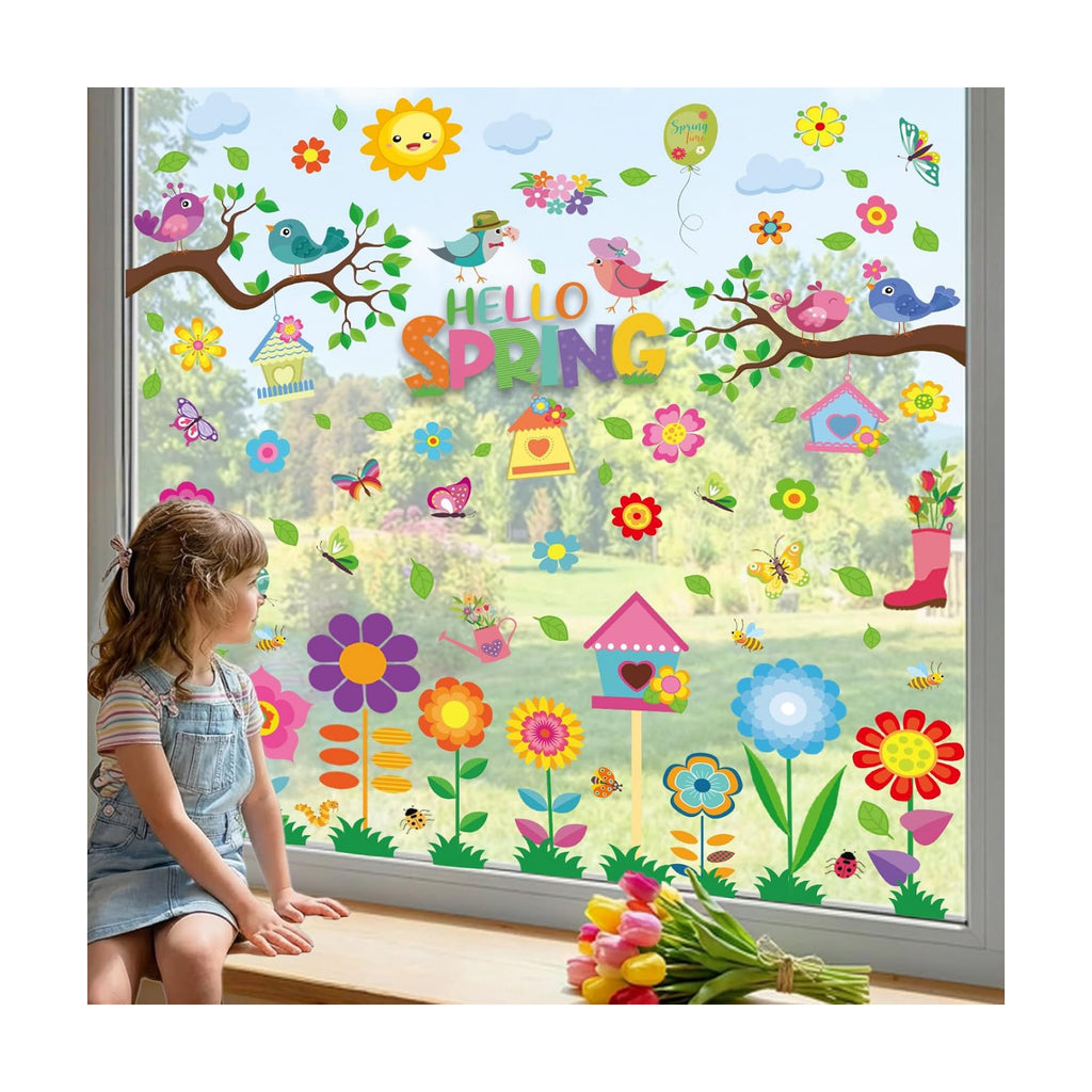 Spring Window Clings for Glass Windows Kids Summer Window Stickers Decor