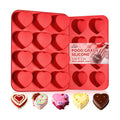 HKNMTT 2Pcs Silicone Heart Molds for Chocolate Muffin 12-Cavity Nonstick