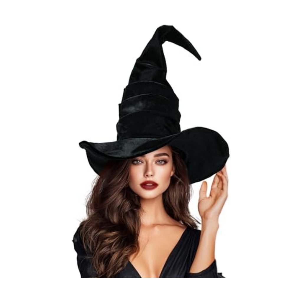 Ibeauti Witch Hat Women Large Ruched Halloween Witch Hat Costume Accessory for Party