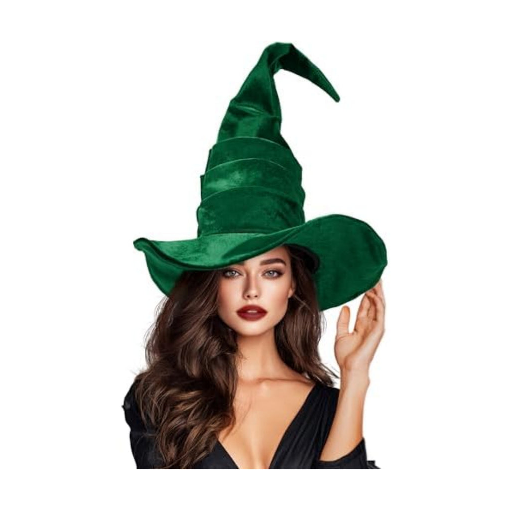 Ibeauti Witch Hat Women Large Ruched Halloween Witch Hat Costume Accessory for Party