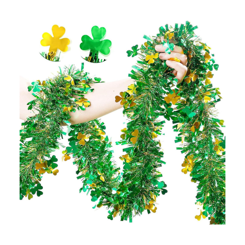 St Patricks Day Garland, St Patricks Day Decorations for Home and Party, 12 Meters Long Green Shamrock Festive Decor, St Patricks Day Party Supplies