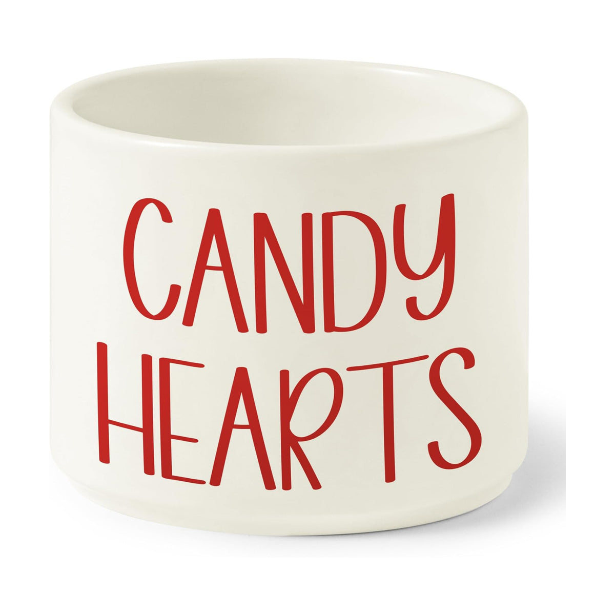 Candy Dish Cauldron - Valentine's Day Mini Ceramic Candies Bowl Tiered Tray Decor, Snack Serving Bowl Table Wishes Accents for Valentines Themed Party Home Kitchen Gifts (Red Candy Hearts)