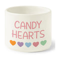 Candy Dish Cauldron - Valentine's Day Mini Ceramic Candies Bowl Tiered Tray Decor, Snack Serving Bowl Table Wishes Accents for Valentines Themed Party Home Kitchen Gifts (Pink Candy Hearts)