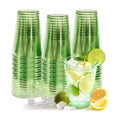 Glowserve 50 Pack 12 oz Green Disposable Plastic Cups Cocktail Glasses