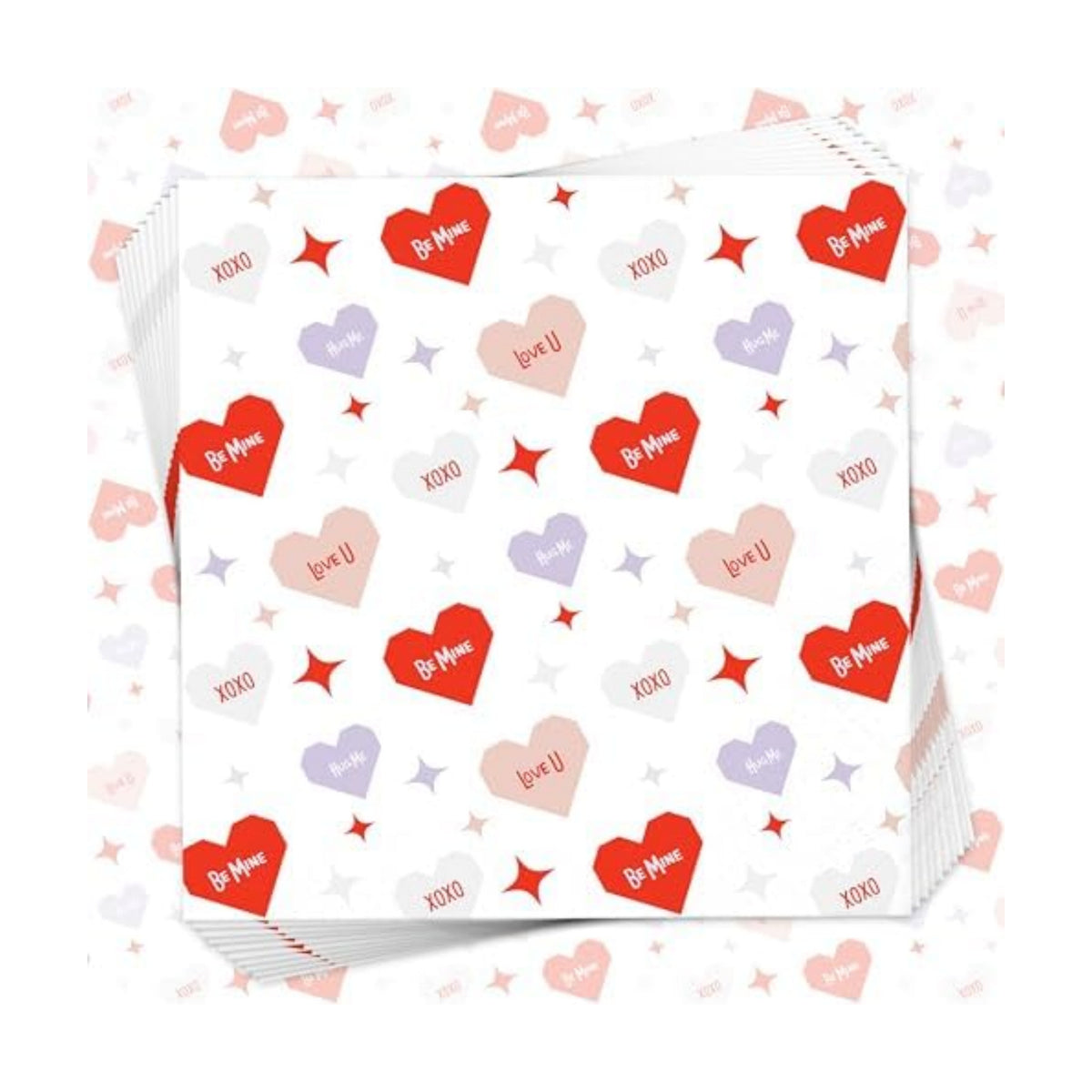 50Pcs Heart Decoupage Napkins