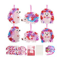 Fennoral 12 Pack Mother's Day Craft Kits for Kids Make You Own Hedgehog Heart Poke in Art and Craft with Card DIY for Mom Gift for Kids Classroom Activities Party Decoration