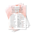 Bridal Shower Games, Wedding Games, Wedding Traditions Engagement Bachelorette Party Game, Bridal Shower Decorations, 30 Cards Per Set (Suit029)