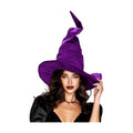 Ultrafun Women's Large Ruched Witch Hat Halloween Black Witch Wizard Hat Costume Accessory Adult