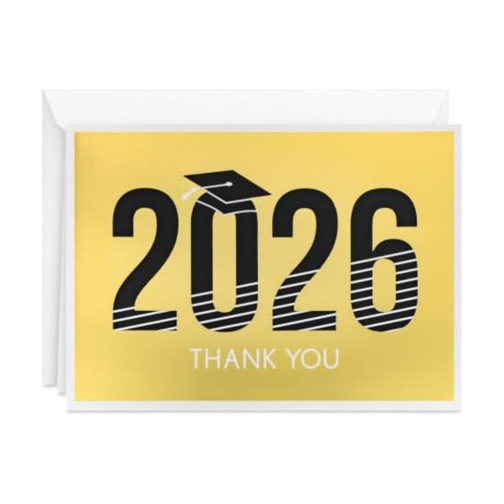 Hallmark Graduation Thank You Cards, 40-Pack (Black, Gold, Class of 2026)