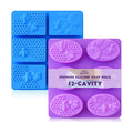HKNMTT 2Pcs Bee Honeycomb Soap Molds 6-Cavity Square Oval Silicone Mold