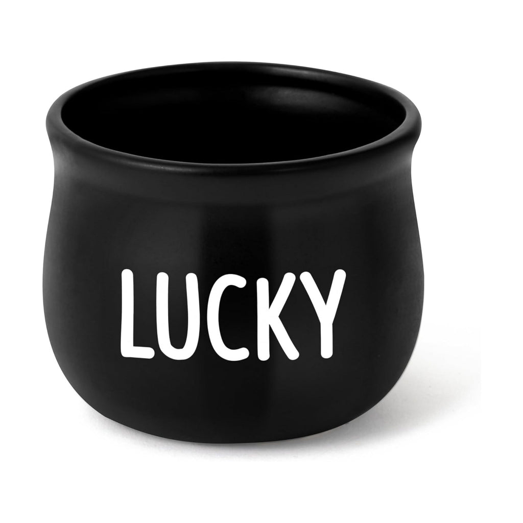 St Patrick’s Day Candy Dish Cauldron - Pot O’ Gold Mini Ceramic Bowl Snack Serving Tiered Tray Decoration (White Lucky)