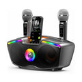 Bluetooth Karaoke Machine for Adults & Kids, 80W Portable Speaker with 2 Wireless Microphones, Echo Adjustment, Support USB/AUX/TF Card, for Outdoor/Indoor Gathering Gifts (Gray)