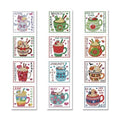 YOKUSHI 12 PCS Monthly Diamond Art Painting Greeting Cards, 12 Month from Jan - Dec Craft DIY Card Making Kits for Adults Gifts (Month)