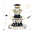 Graduation Decorations 2026 Graduation Cupcake Stand Cake Topper for 50 Cupcakes Class of 2026 Party Supplies Decor Grad Party Cap Tower Topper Table Decorations for Law Master High School Black Gold