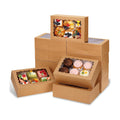 Moretoes 45pcs Cookie Boxes with Window, 9x6x3in Auto-Popup Bakery Boxes