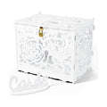 Jolik DIY Wedding Card Box, Large Rustic Locking Money Box Holder for Wedding Reception, Gift Card & Envelope Storage, Anniversary & Birthday Party Decoration, Bridal or Baby Showers