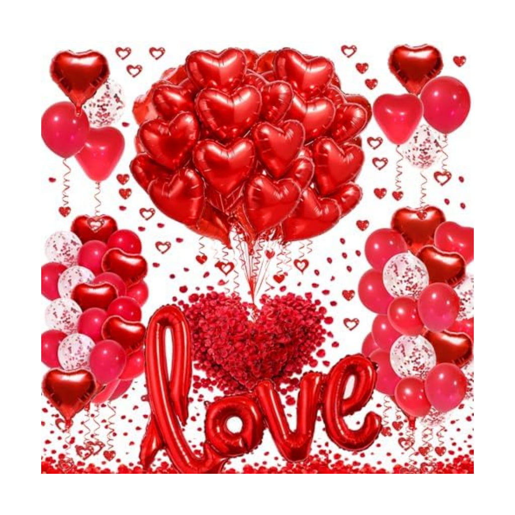 Red Heart Balloon Decoration Kit