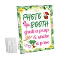 Briwooody Luau Summer Photo Booth Props with Stand Retro Background Table