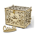 Jolik DIY Wedding Card Box with Lock, Large Money Box Holder with Card Sign for Wedding Reception, Gift Card & Envelope Storage, Anniversary & Birthday Party Decoration (Yellow)