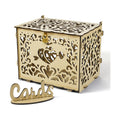 Jolik Wedding Card Box With Sign, Large DIY Locking Money Box Holder for Wedding Reception, Gift Card & Envelope Storage, Anniversary & Birthday Party Decoration, Bridal Party Box (Yellow)