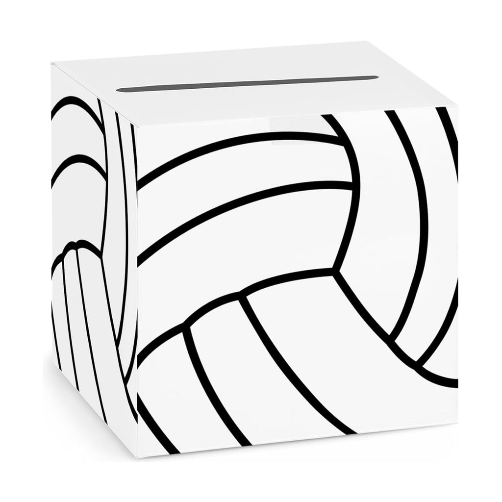 Volleyball Card Box Sports Party Favors Post Box Cardboard Receiving Money Holder for Volleyball Theme Wedding Reception, Baby Showers, Anniversary, Birthday Party, Table Centerpiece Decorations