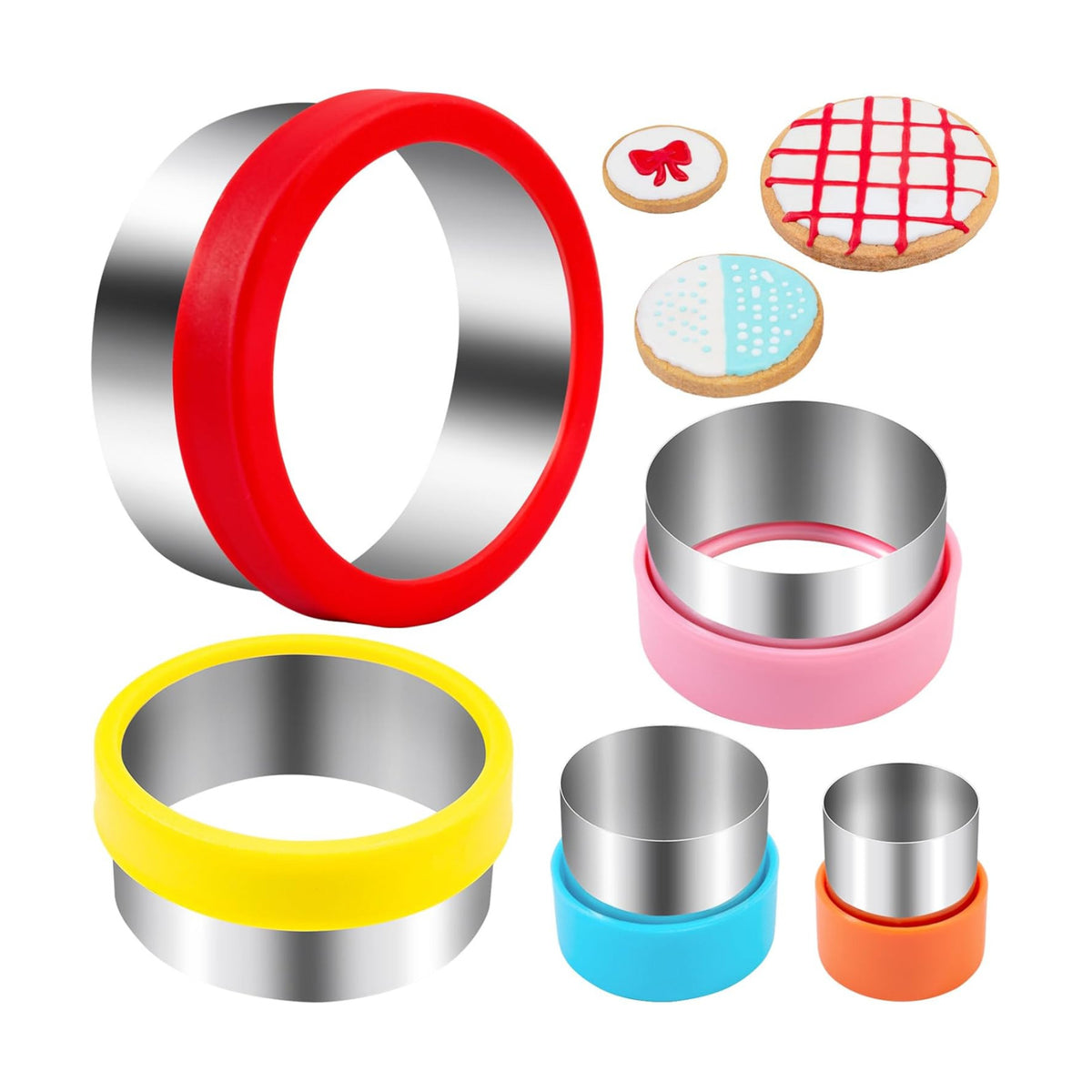 Nifogo Round Circle Cookie Cutter 5 Pcs