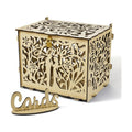 Jolik Bride and Groom Wedding Card Box with Sign, Large Rustic Locking Money Box Holder for Wedding Reception, Gift Card & Envelope Storage, DIY Anniversary & Birthday Party Decoration(Yellow)