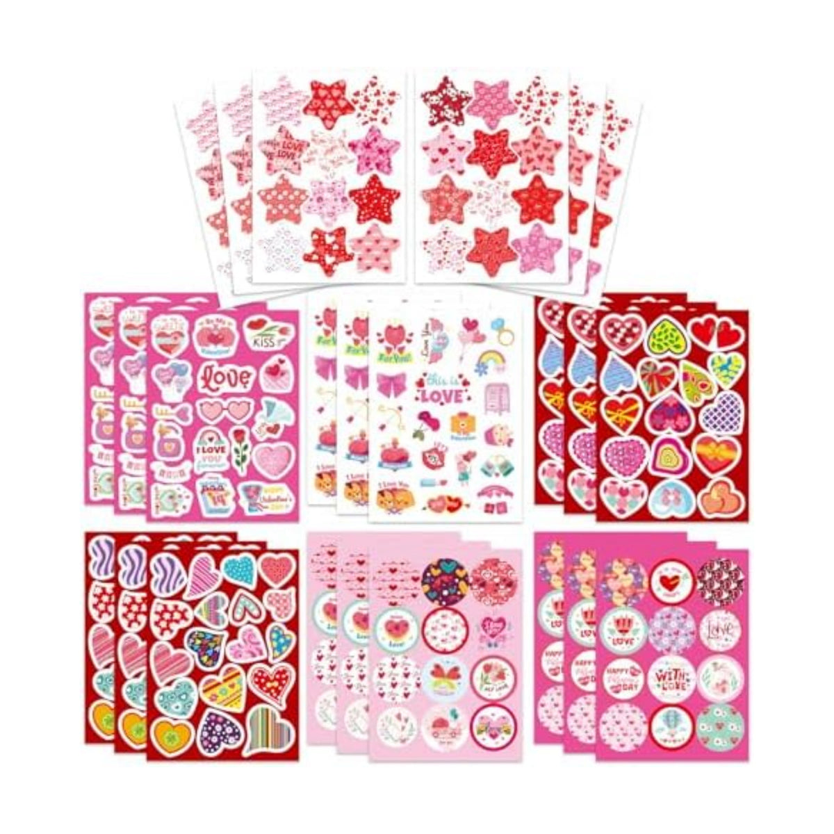 357 PCS Valentines Day Stickers, Love Heart Stickers for Kids