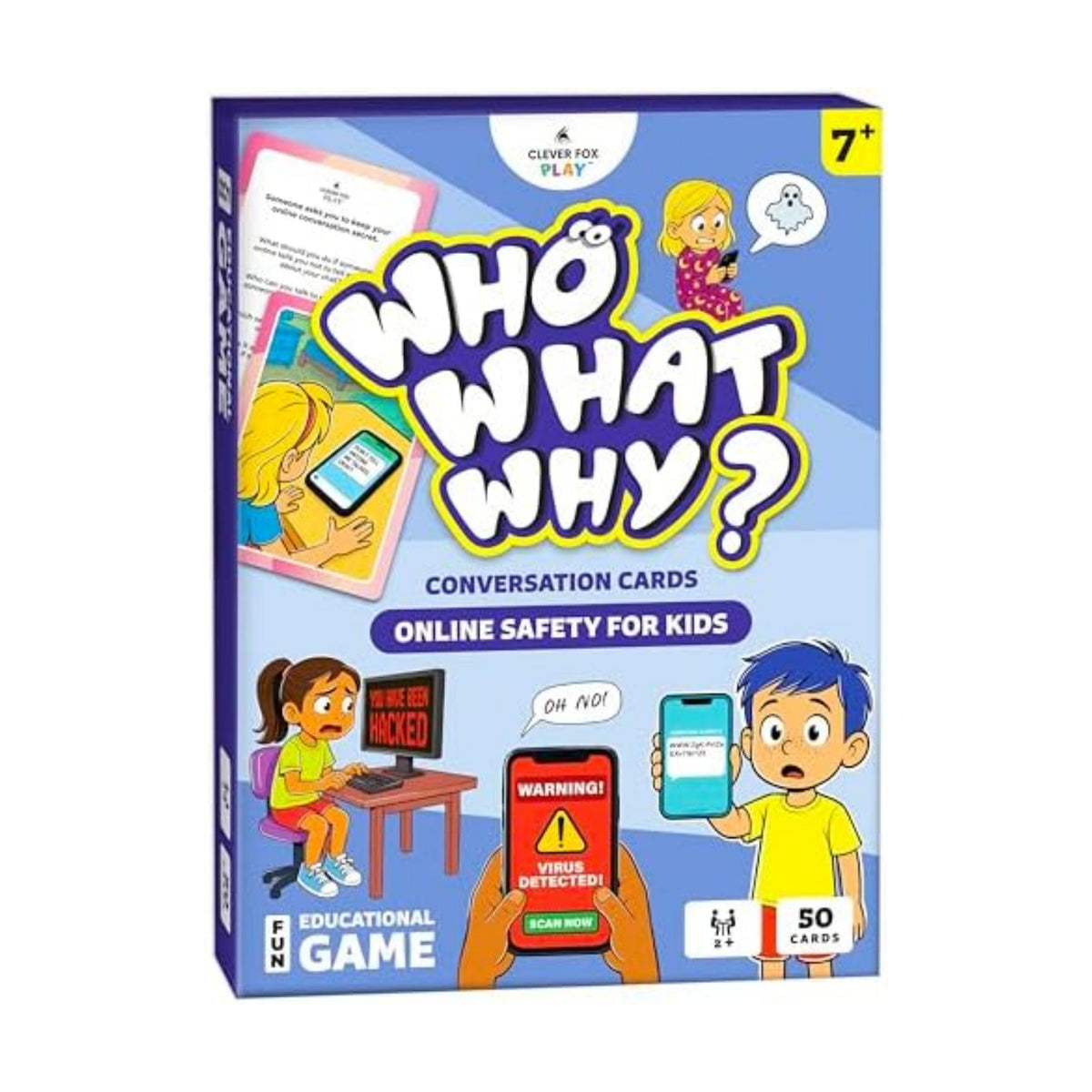 Who What Why Online Safety Conversation Cards for Kids, SEL Game